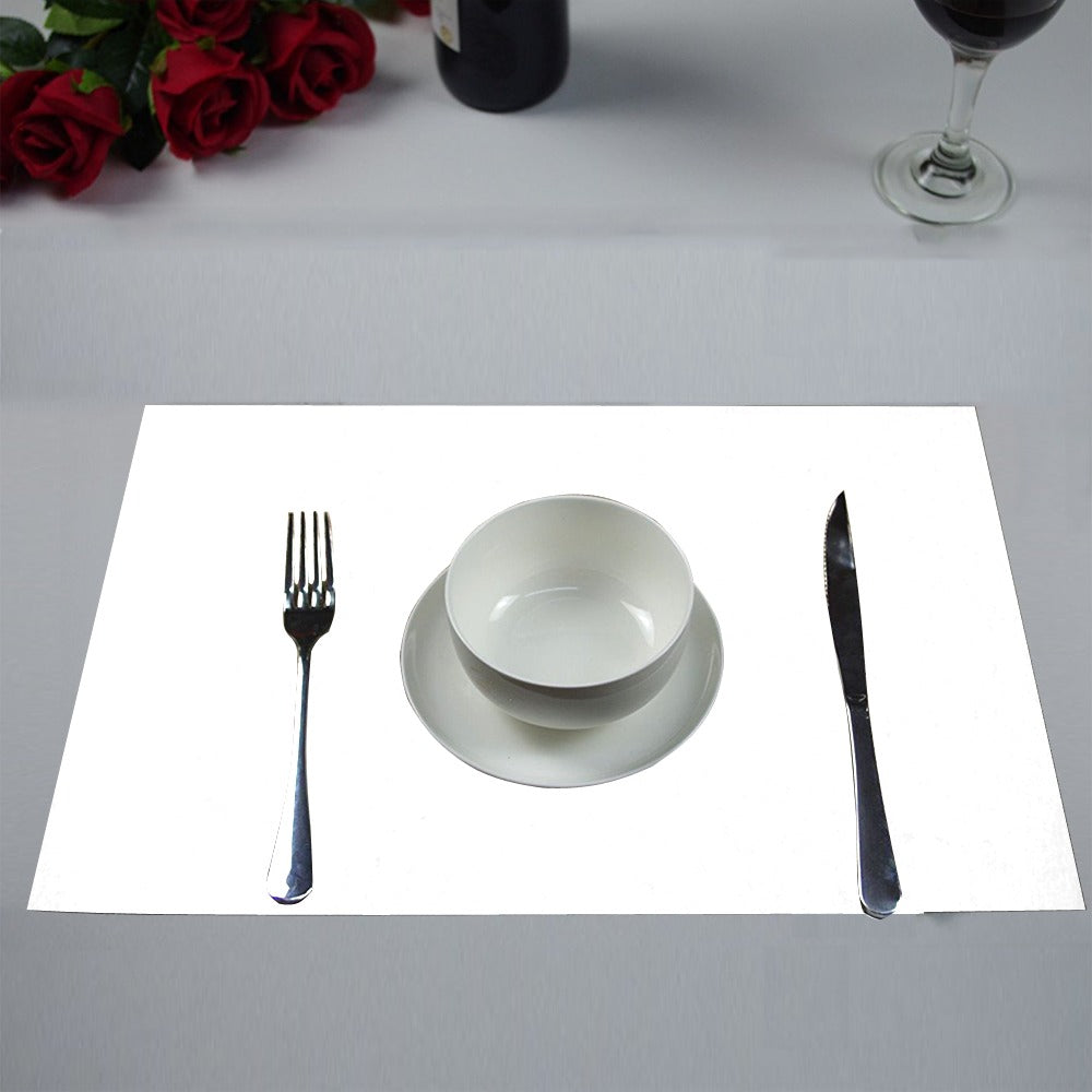 White Placemats 12" x 18" With Silver Logo Placemats 12" x 18" (Set of 2)
