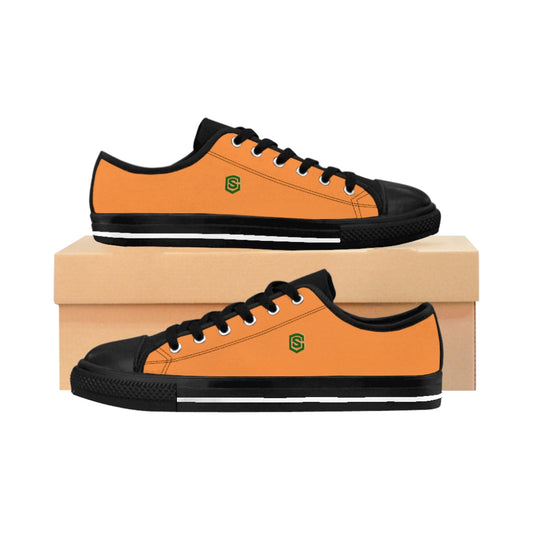 orange Men's Sneakers - green logo