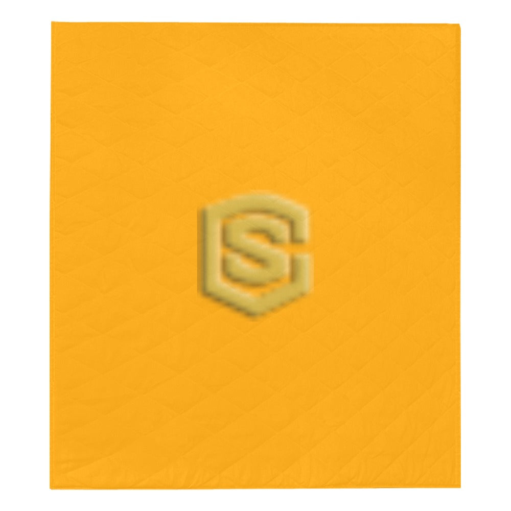 Orange Quilt with Gold Logo Custom Quilt  70" x 80"