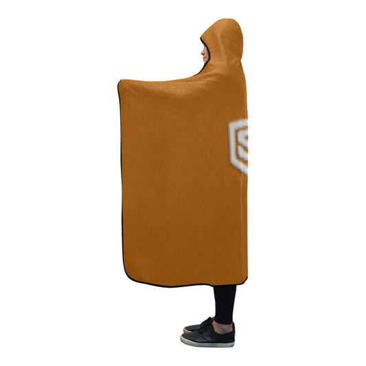Brown Hooded Blanket 80"x56" with Silver Logo Hooded Blanket 80"x56"
