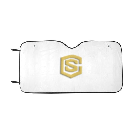 WHITE AUTO SUN SHADE WITH GOLD LOGO Auto Sun Shade 55" x 29.53"