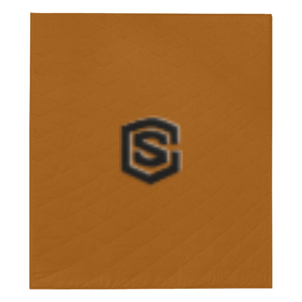 Brown Quilt with Black Logo Custom Quilt  70" x 80"