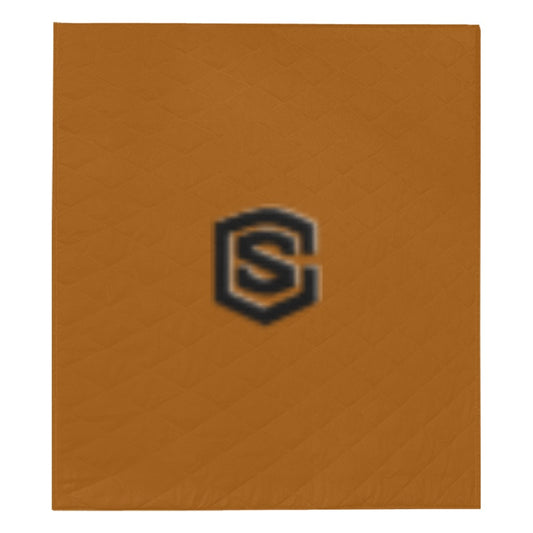 Brown Quilt with Black Logo Custom Quilt  70" x 80"