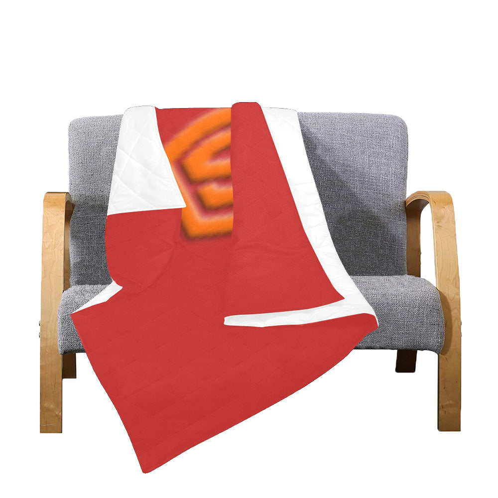 Red Custom Quilt Orange Logo Custom Quilt 50" x 60"