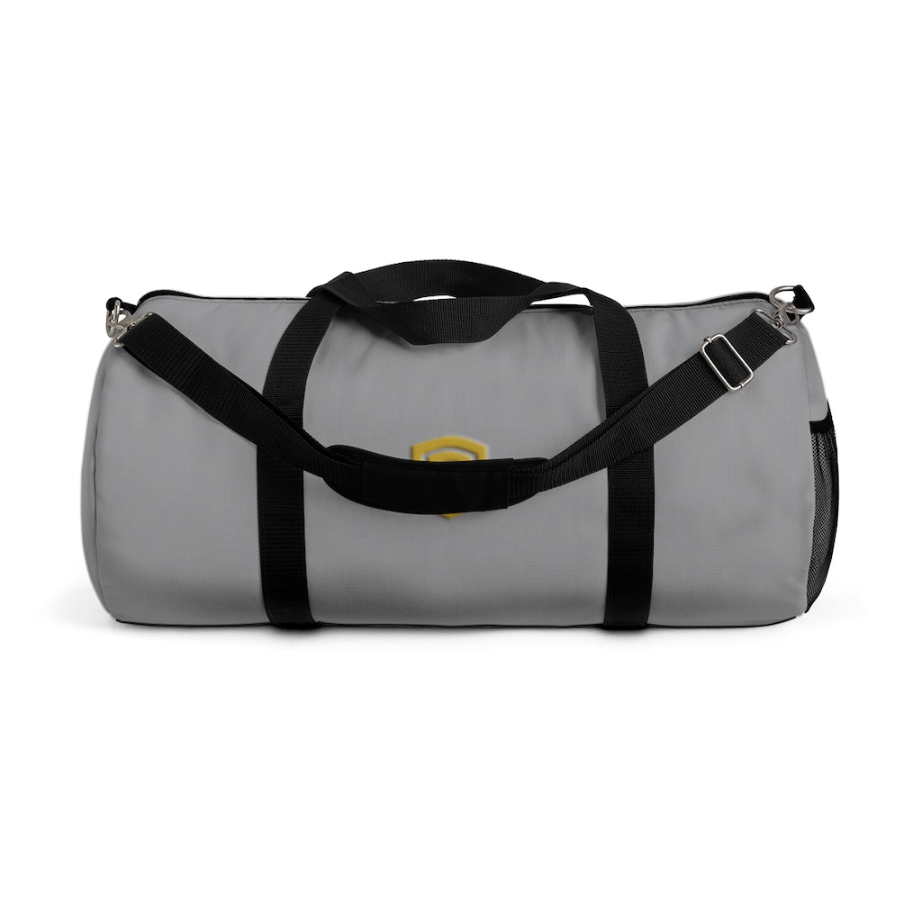 Grey Duffel Bag Gold Logo