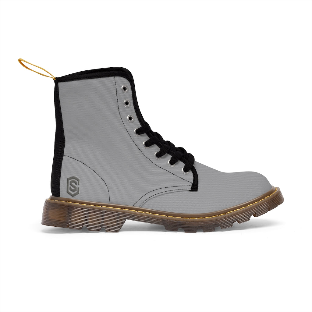 Grey Men's Canvas Boots Grey Logo