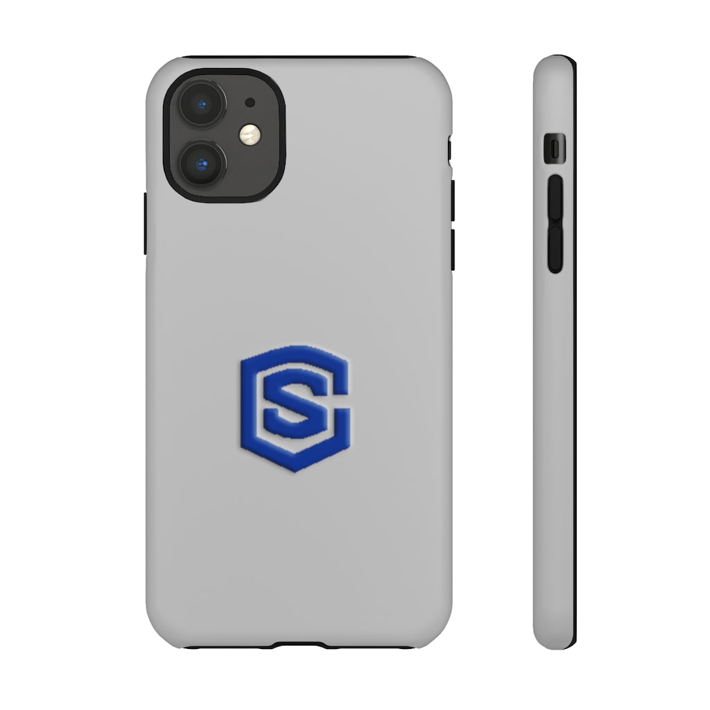 Grey Tough Cases Blue Logo