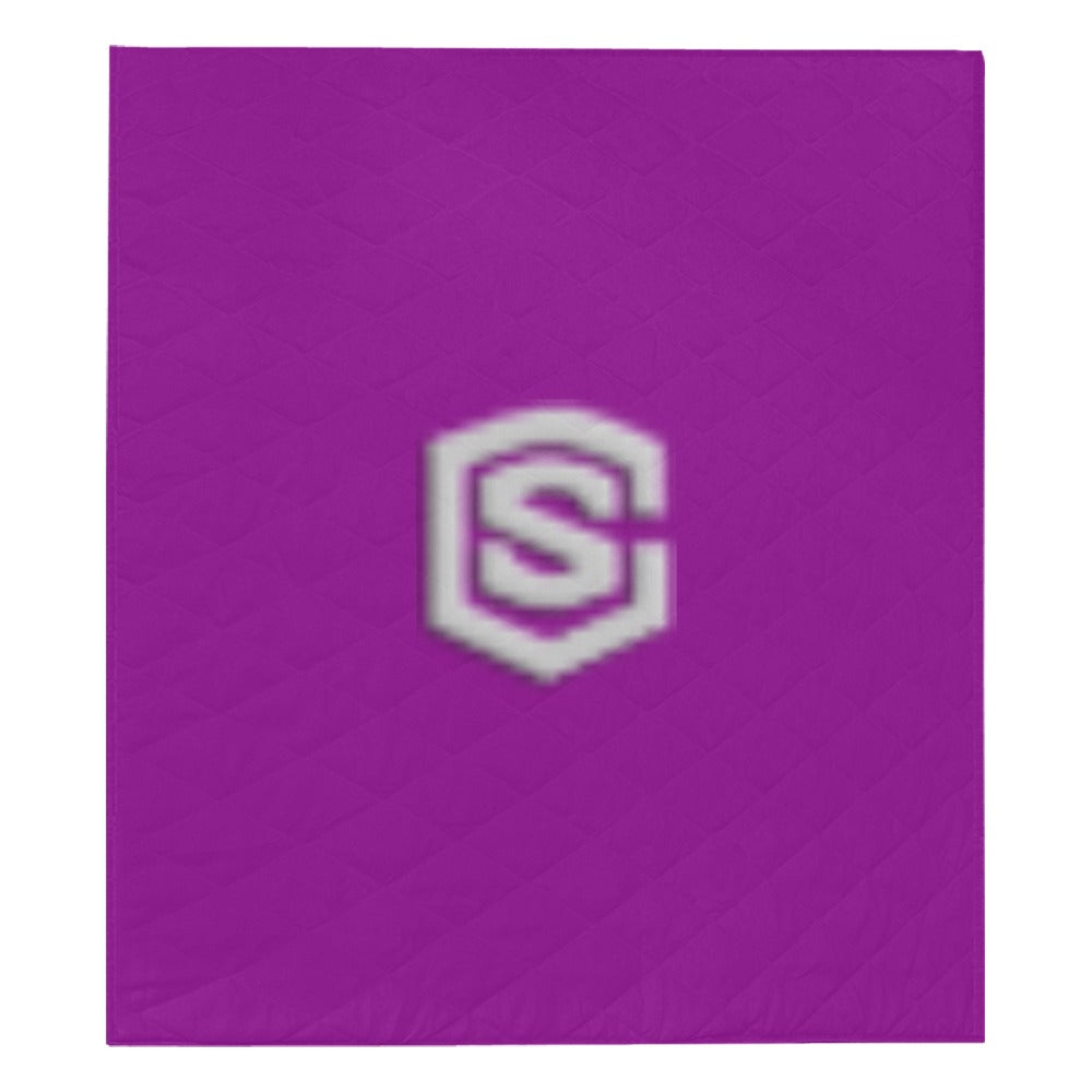Purple  Quilt with Silver Logo Custom Quilt  70" x 80"