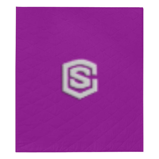 Purple  Quilt with Silver Logo Custom Quilt  70" x 80"