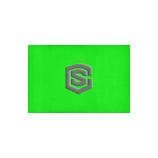 Green Door Mat with Gray Logo Doormat 24" x 16" (Sponge Material)