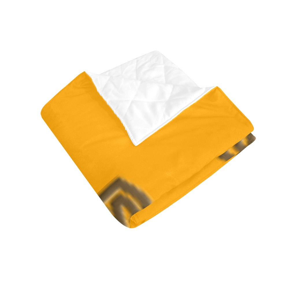 Orange Quilt with Brown Logo Custom Quilt  70" x 80"