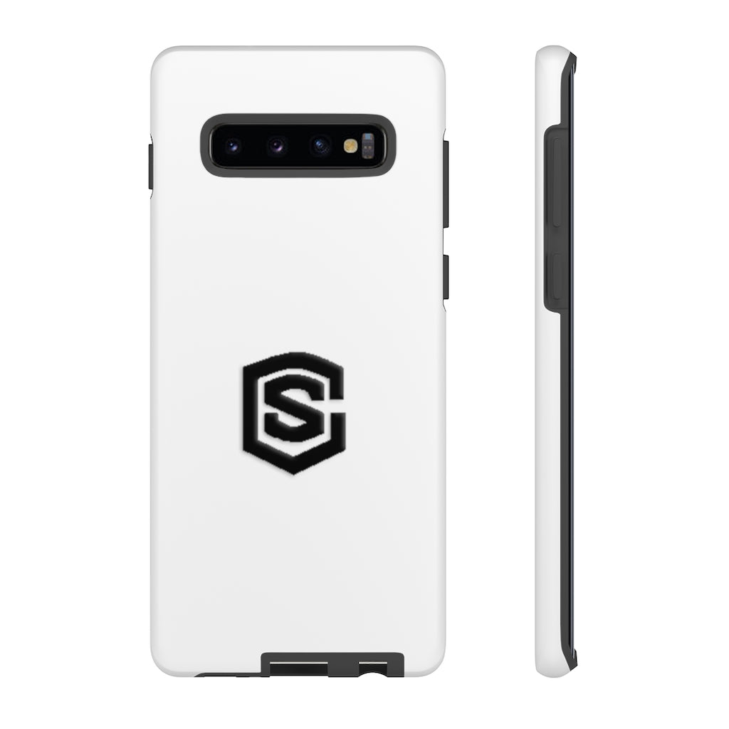White Tough Cases Black Logo