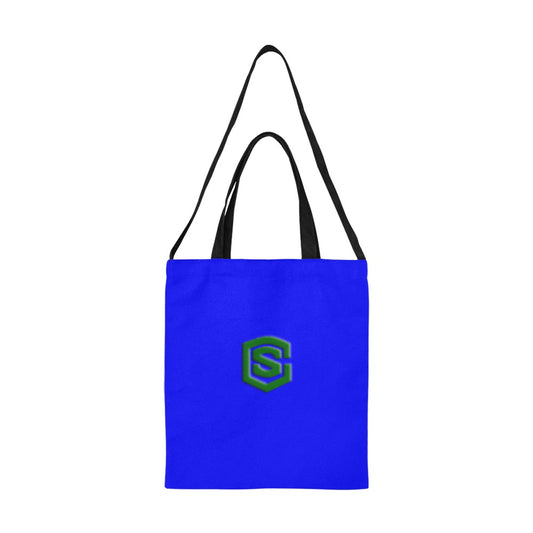 Blue All Over Print Canvas Tote Bag With Green Logo All Over Print Canvas Tote Bag(Model1698)(Medium)