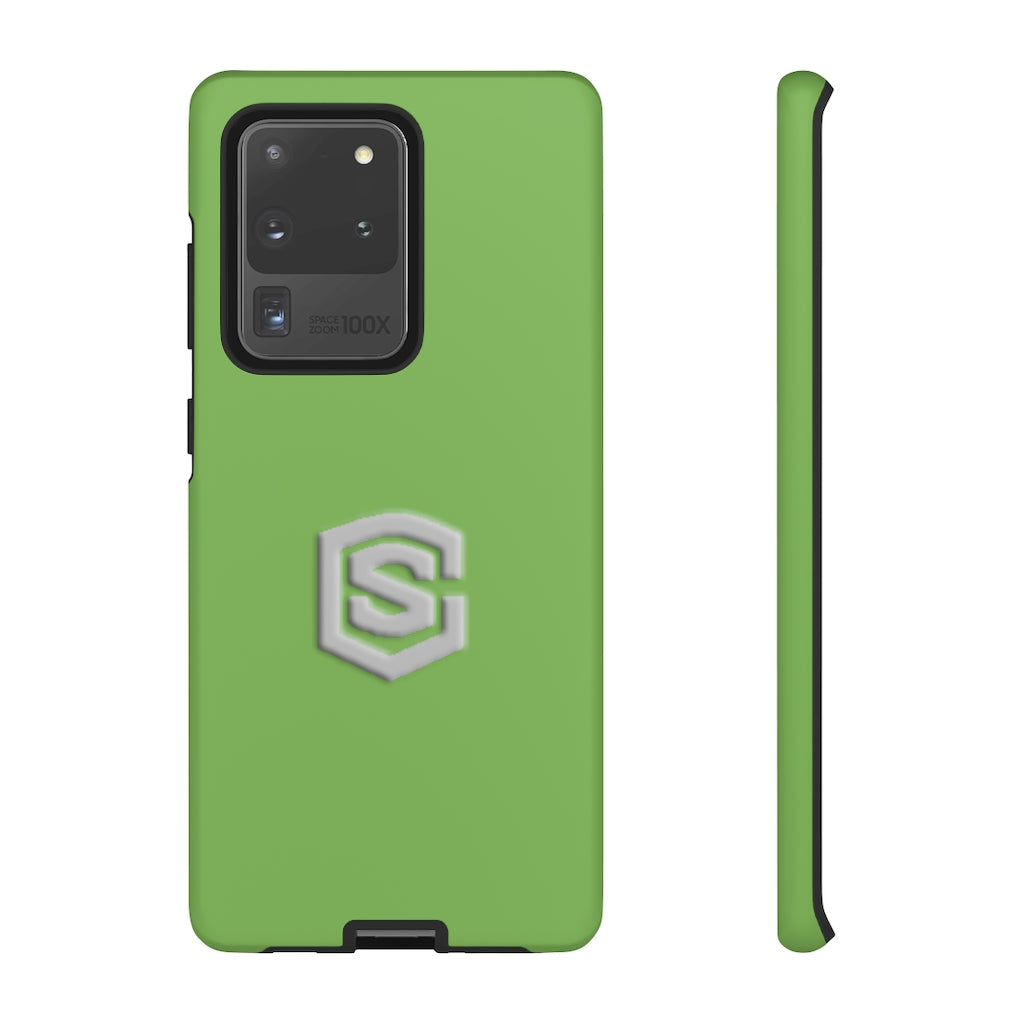 Green Tough Cases Silver Logo
