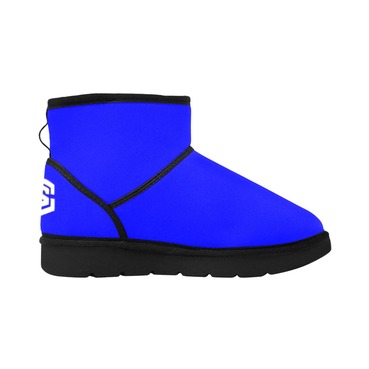 BLUE Low Top Men's Snow Boots WITH WHITE LOGO Low Top Men's Snow Boots (Model 049)