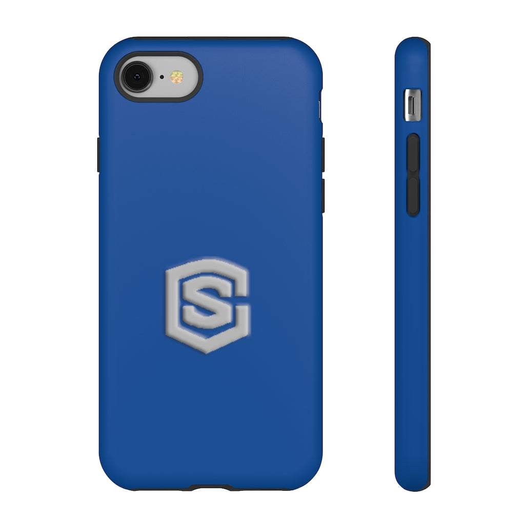 Blue Tough Cases Silver Logo