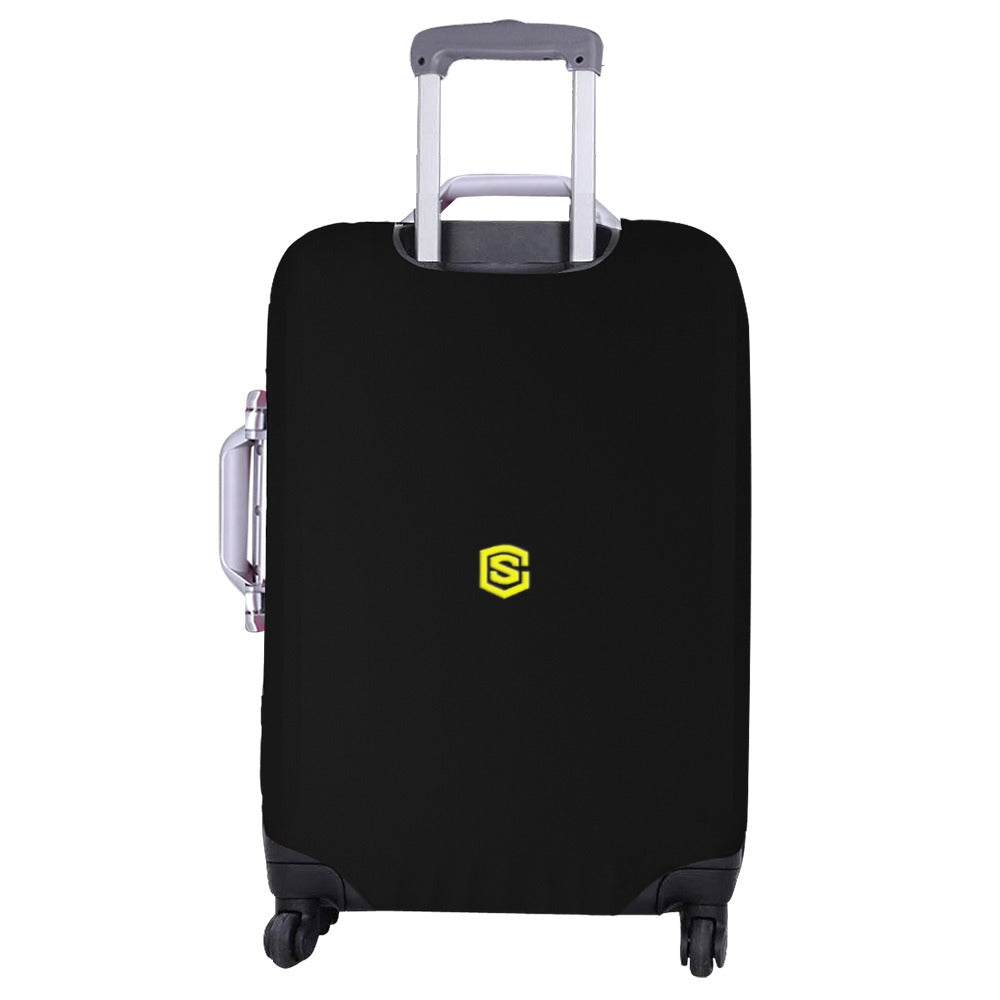 BLACK LUGGAGE COVER WITH YELLOW LOGO Luggage Cover (Large Size) (26"-28")