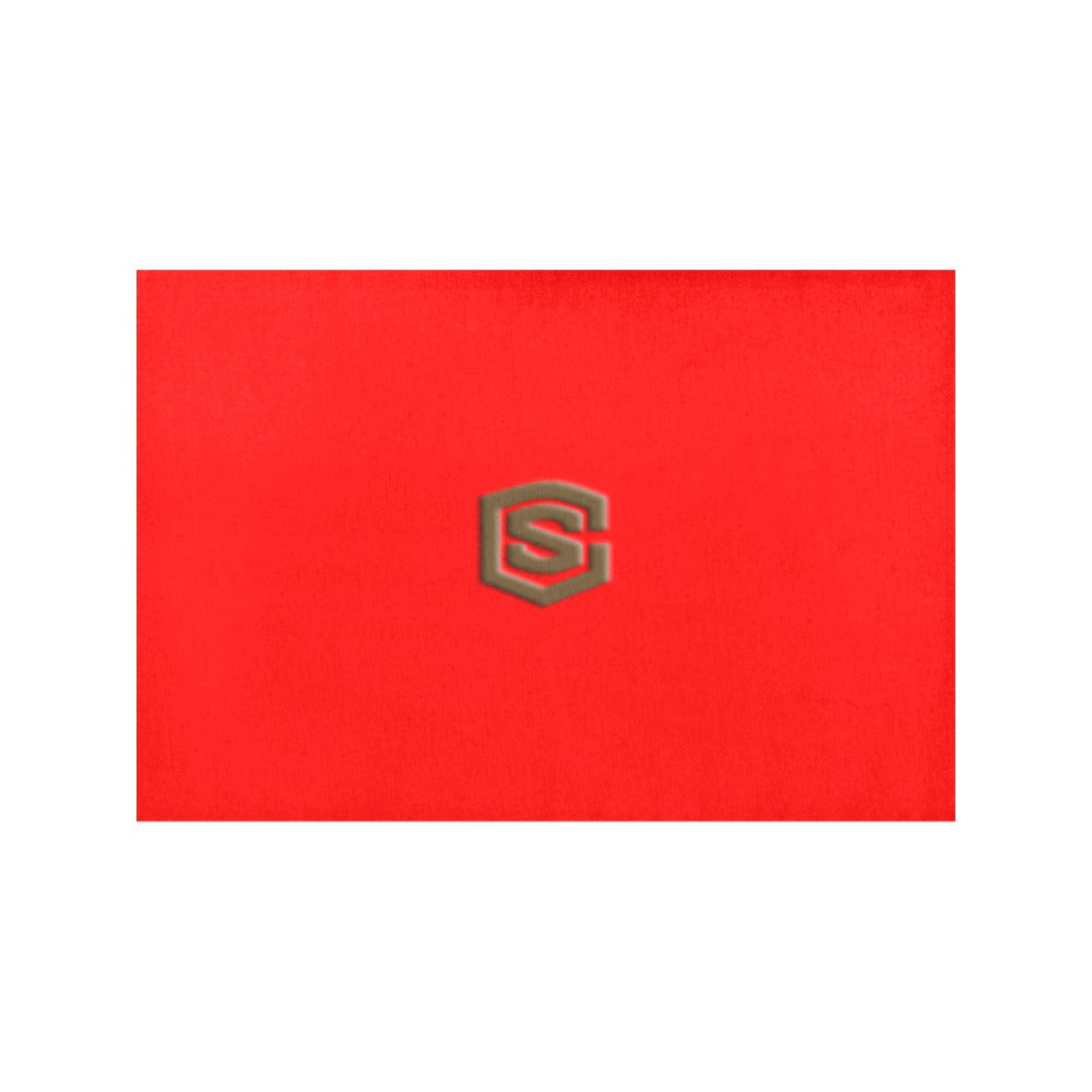 Red Placemats 12" x 18" With Brown Logo Placemats 12" x 18" (Set of 2)