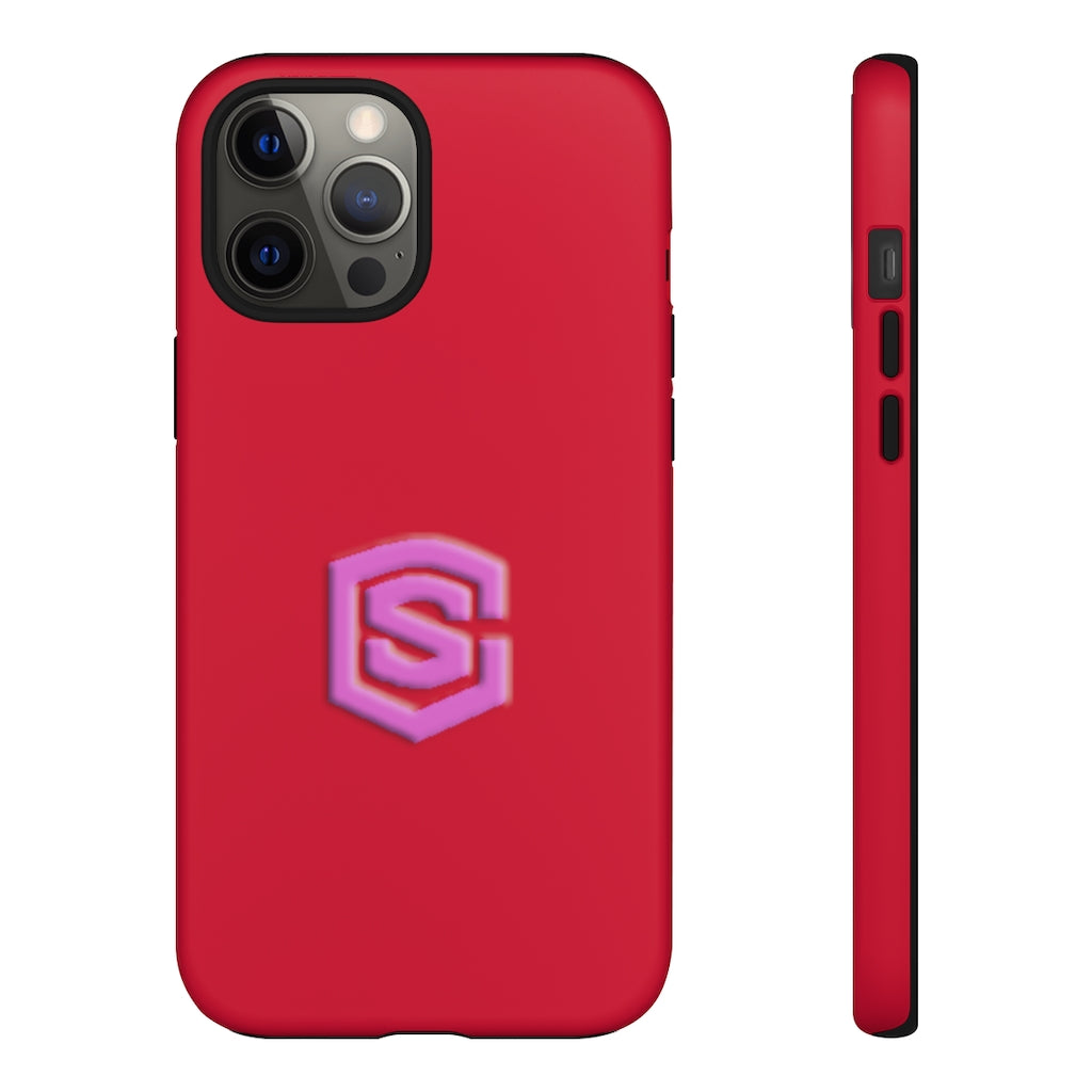 Red Tough Cases Pink Logo