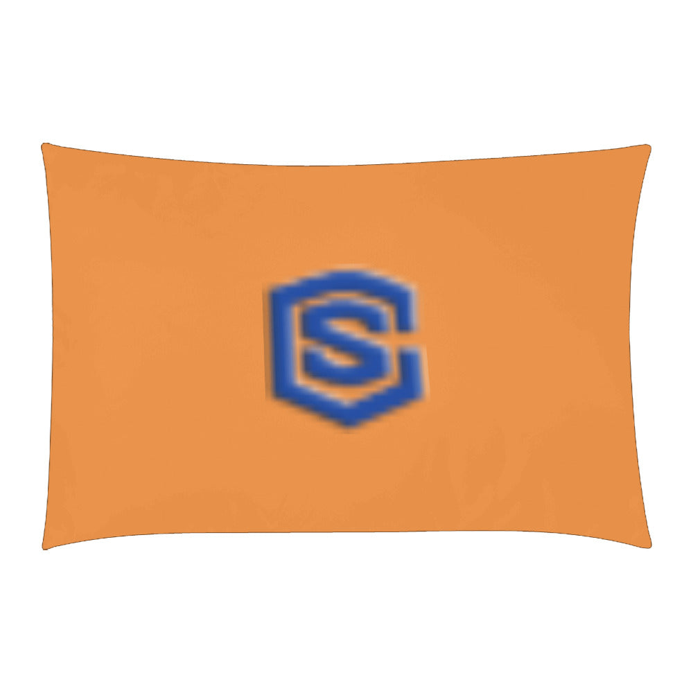 Orange Duvet Cover Blue Logo 3-Piece Bedding Set (1 Duvet Cover 86"x70"; 2 Pillowcases 20"x30")(One Side)