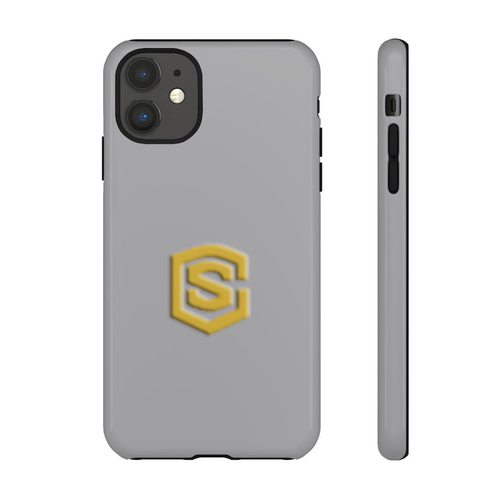 Grey Tough Cases Gold Logo