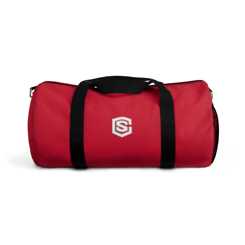 Red Duffel Bag White Logo