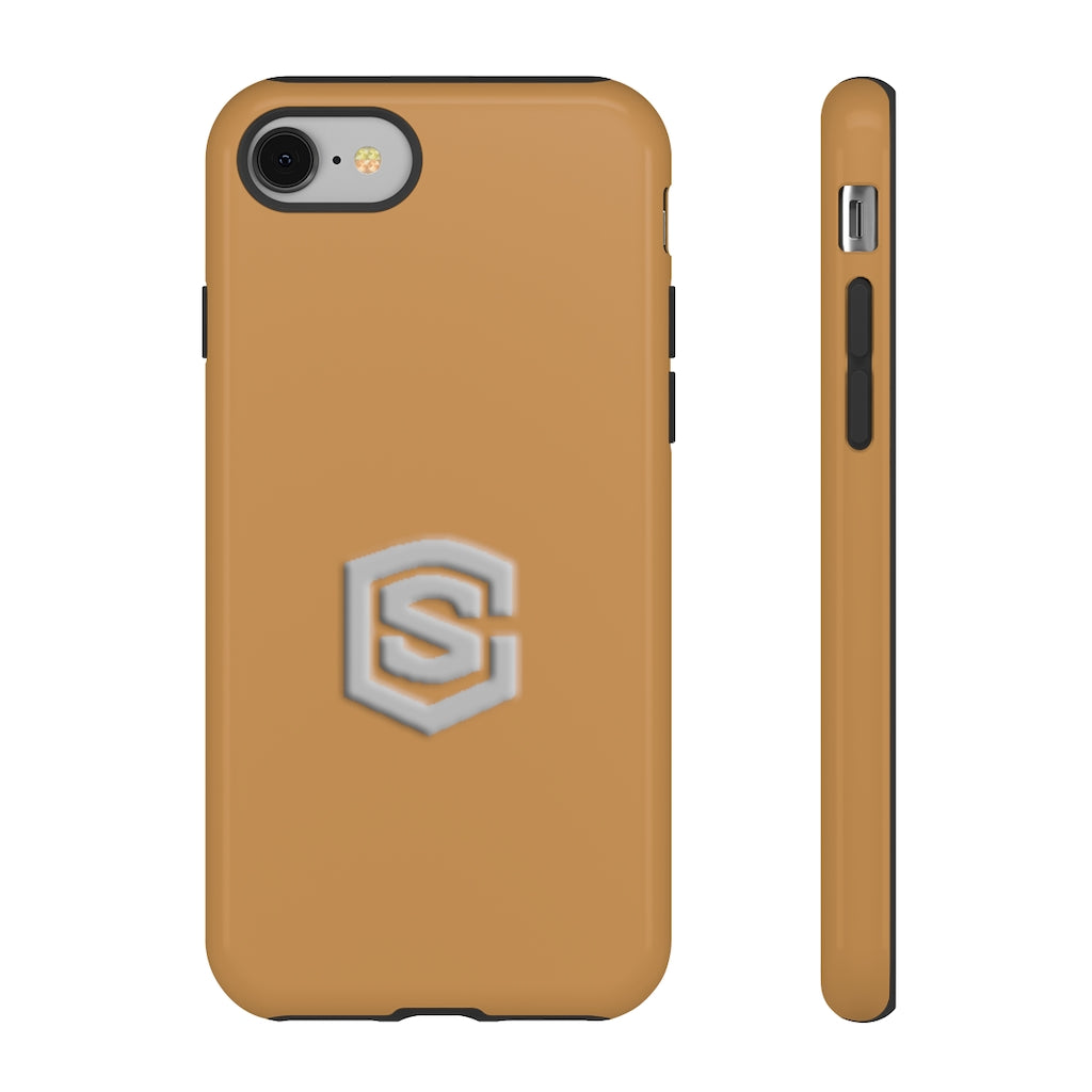 Brown Tough Cases Silver Logo
