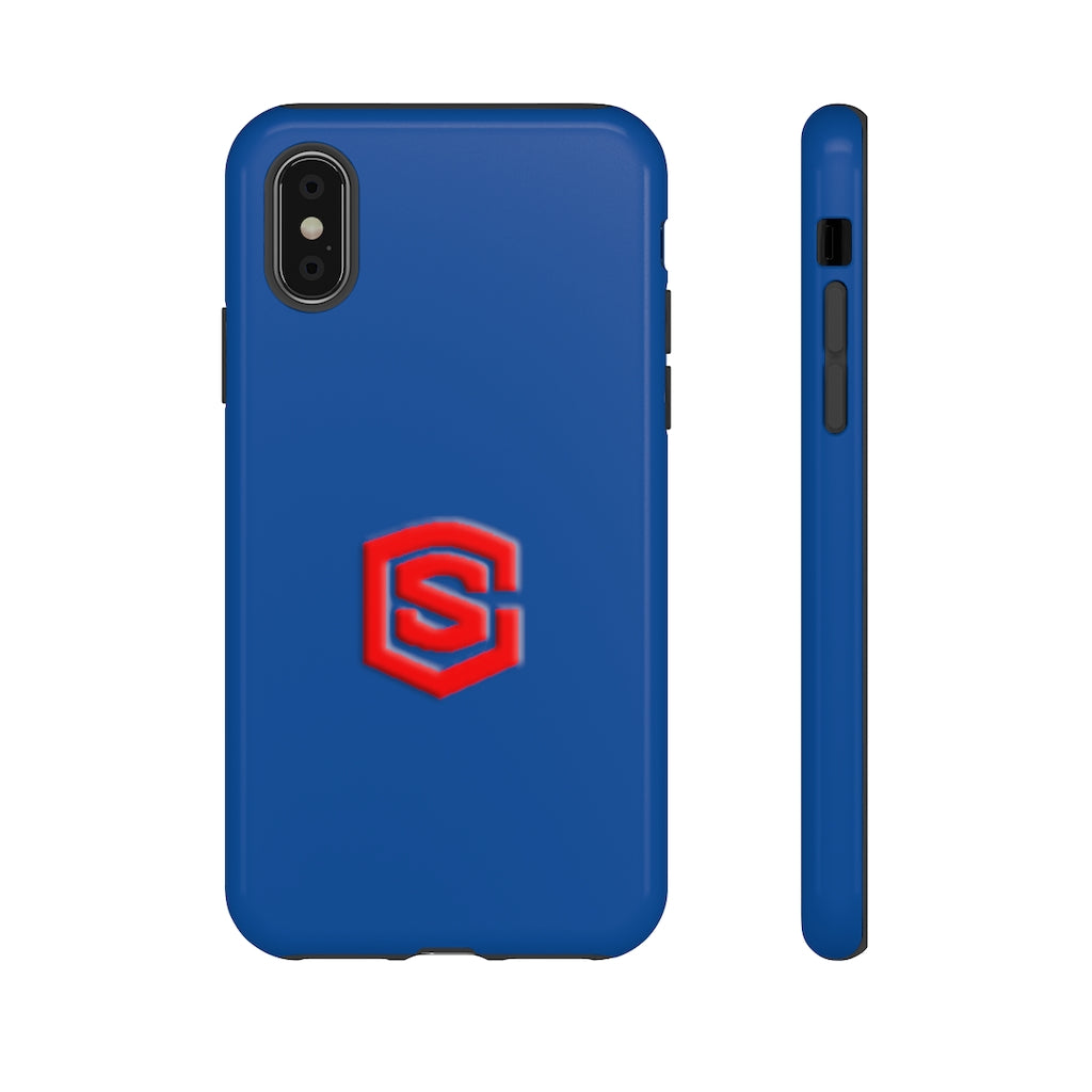 Blue Tough Cases Red Logo