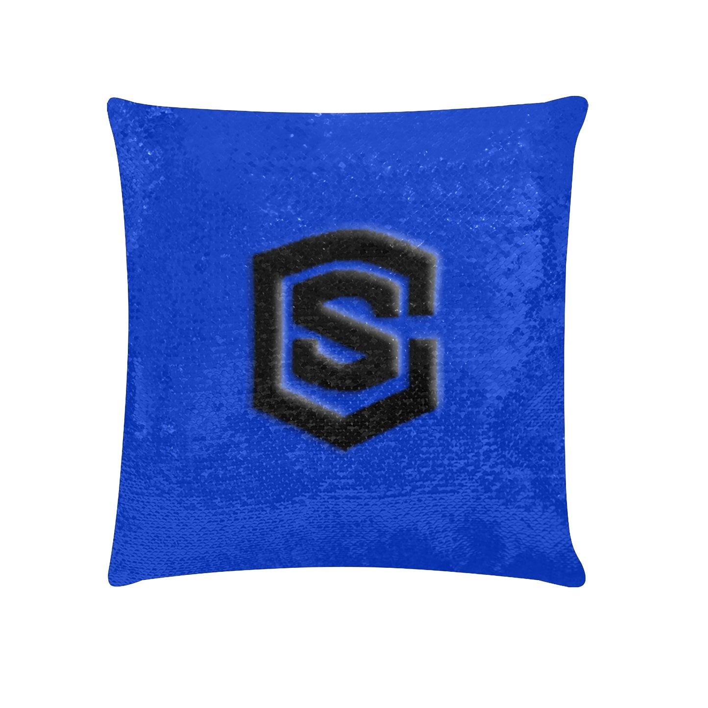 Blue Custom Sequin Pillow BlackLogo Custom Sequin Pillow Case 18"x18"
