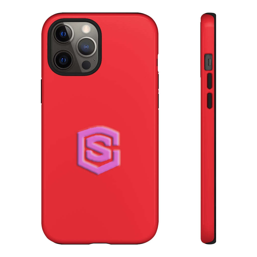 Red Tough Cases Pink Logo