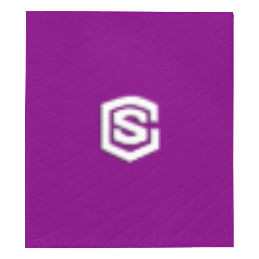Purple Quilt with White Logo Custom Quilt  70" x 80"