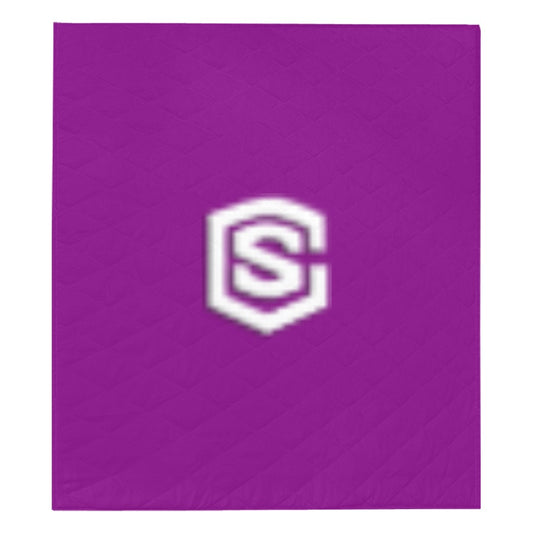 Purple Quilt with White Logo Custom Quilt  70" x 80"