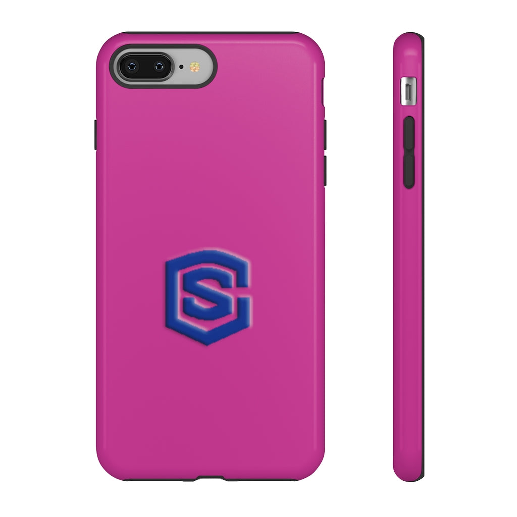 Pink Tough Cases Blue Logo