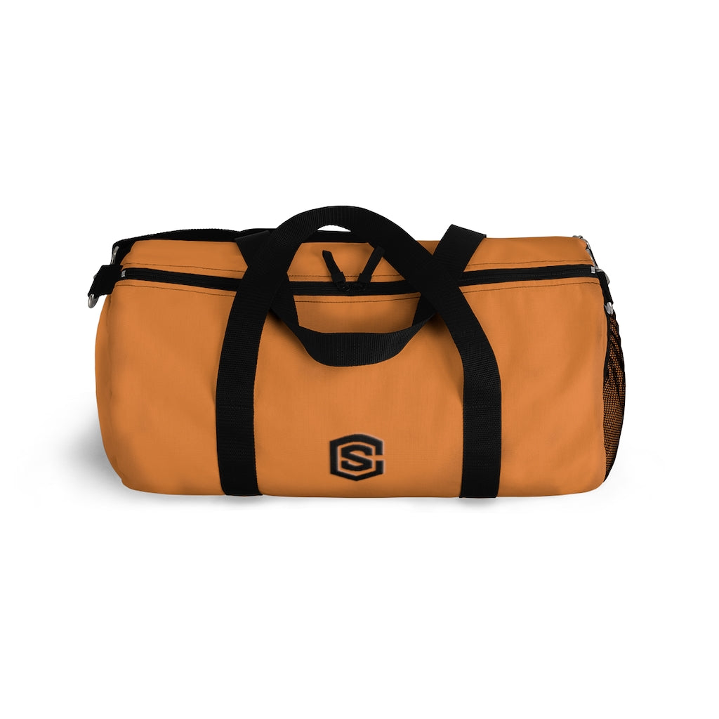 Brown Duffel Bag Black Logo