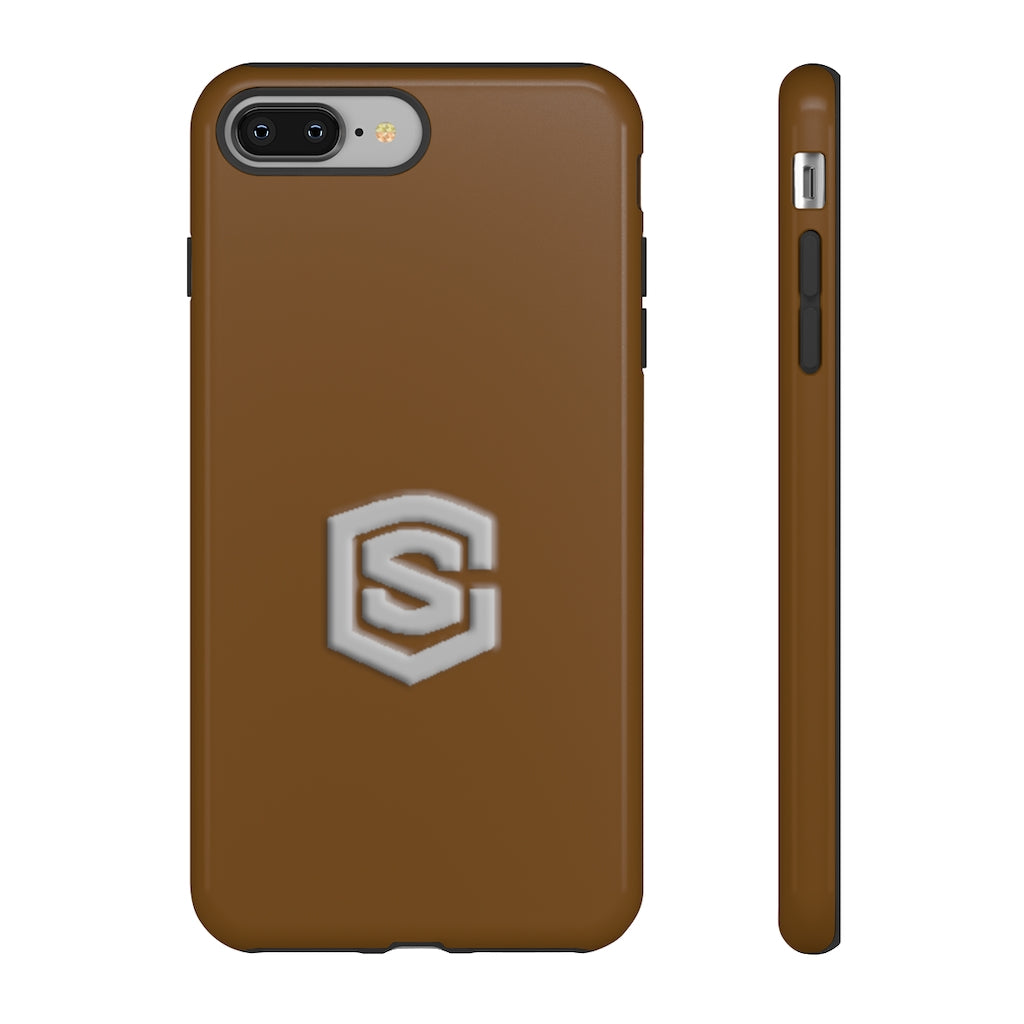 Brown Tough Cases Silver Logo