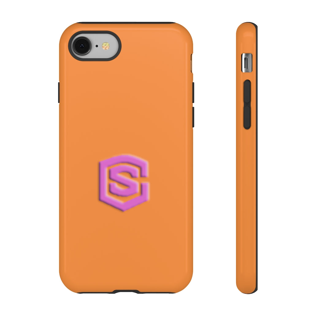 Orange Tough Cases Pink Logo
