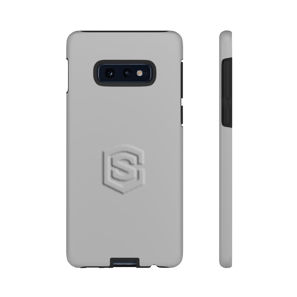 Grey Tough Cases Silver Logo