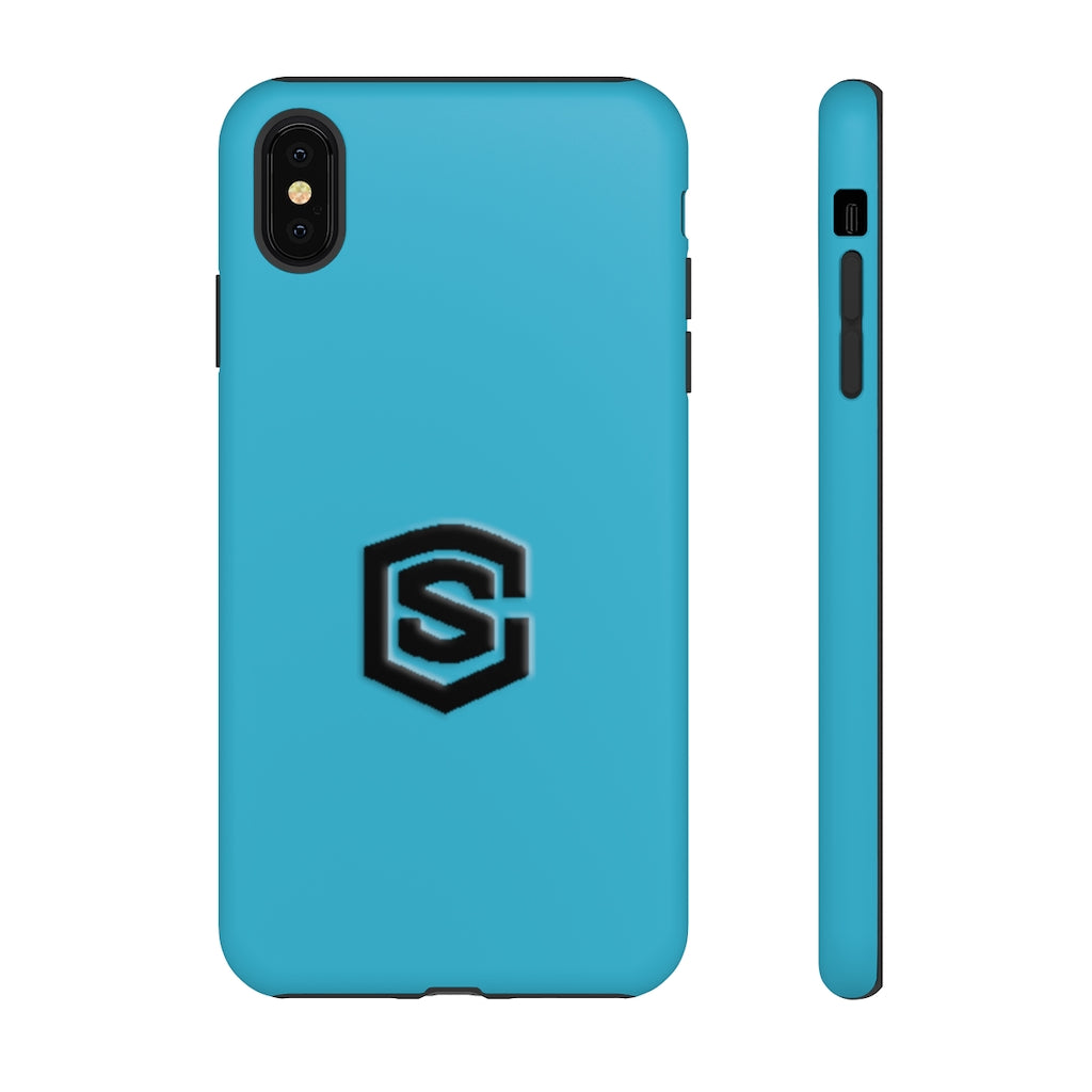 Blue Tough Cases Black Logo