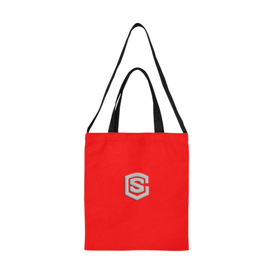 Red All Over Print Canvas Tote Bag With Silver Logo All Over Print Canvas Tote Bag(Model1698)(Medium)
