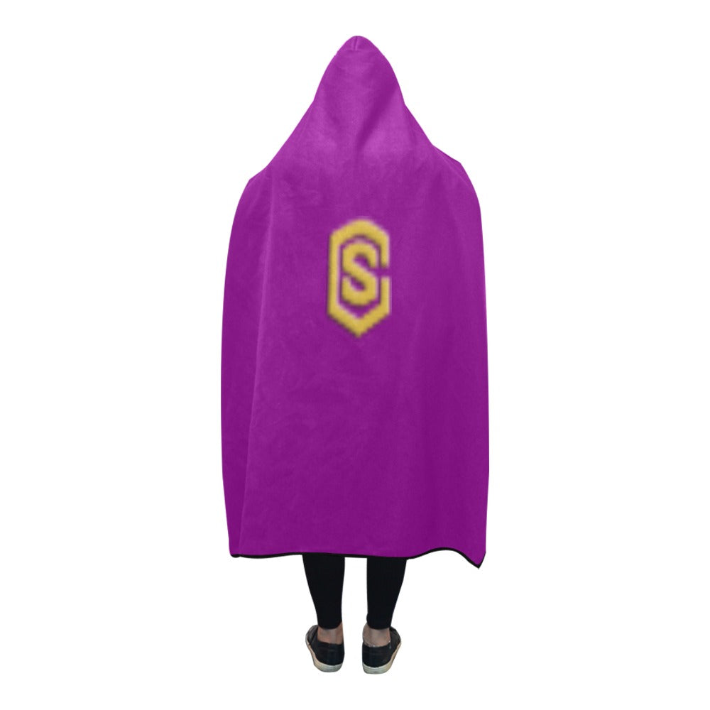 Purple Hooded Blanket 80"x56" with White Logo Hooded Blanket 80"x56"