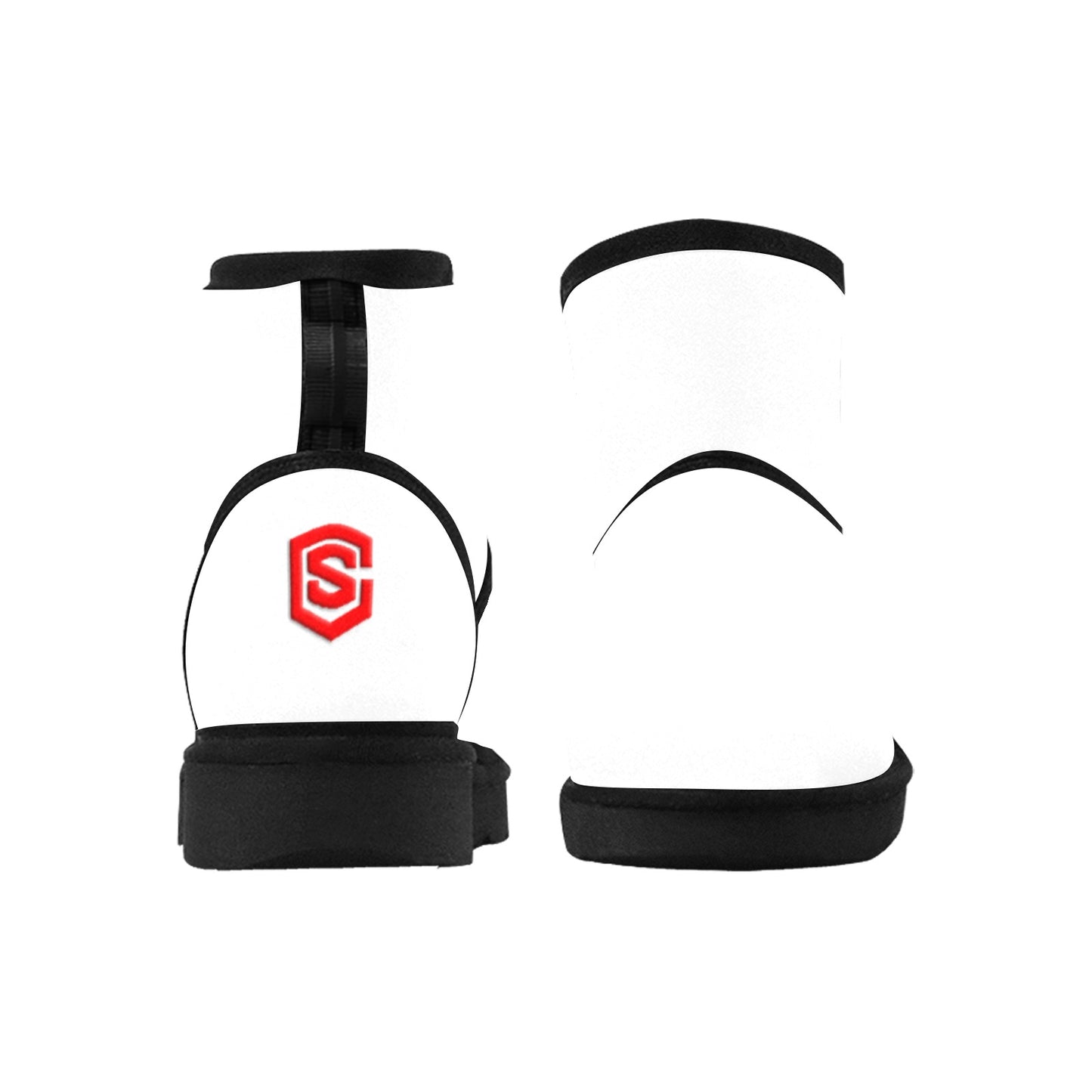 ORANGE Low Top Men's Snow Boots WITH RED LOGO Low Top Men's Snow Boots (Model 049)