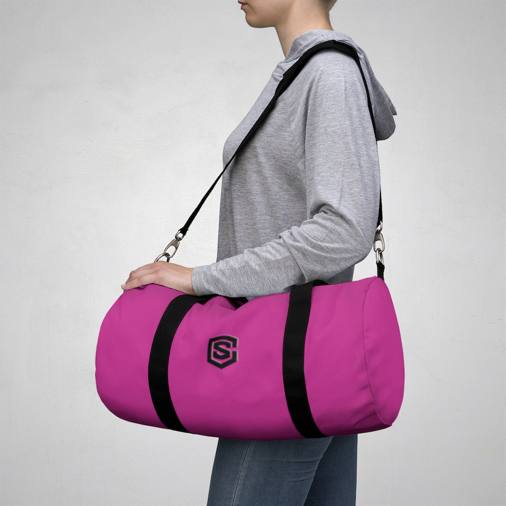 Pink Duffel Bag Black Logo