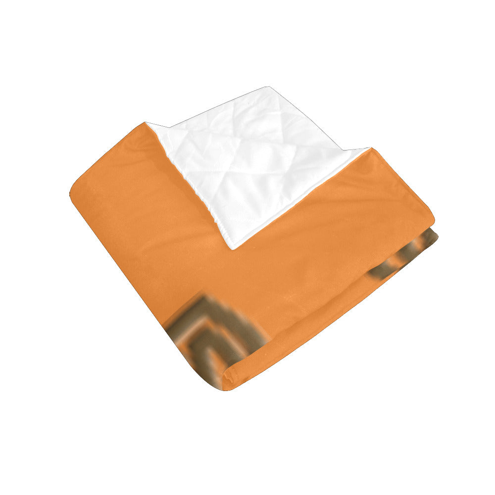 Orange Custom Quilt Brown Logo Custom Quilt  70" x 80"