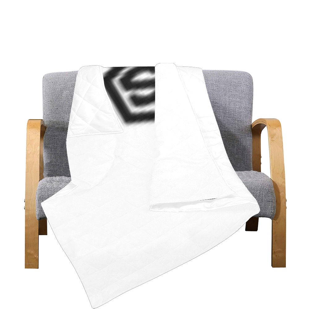 WHITE CUSTOMQUILT BLACK  LOGO Custom Quilt  70" x 80"