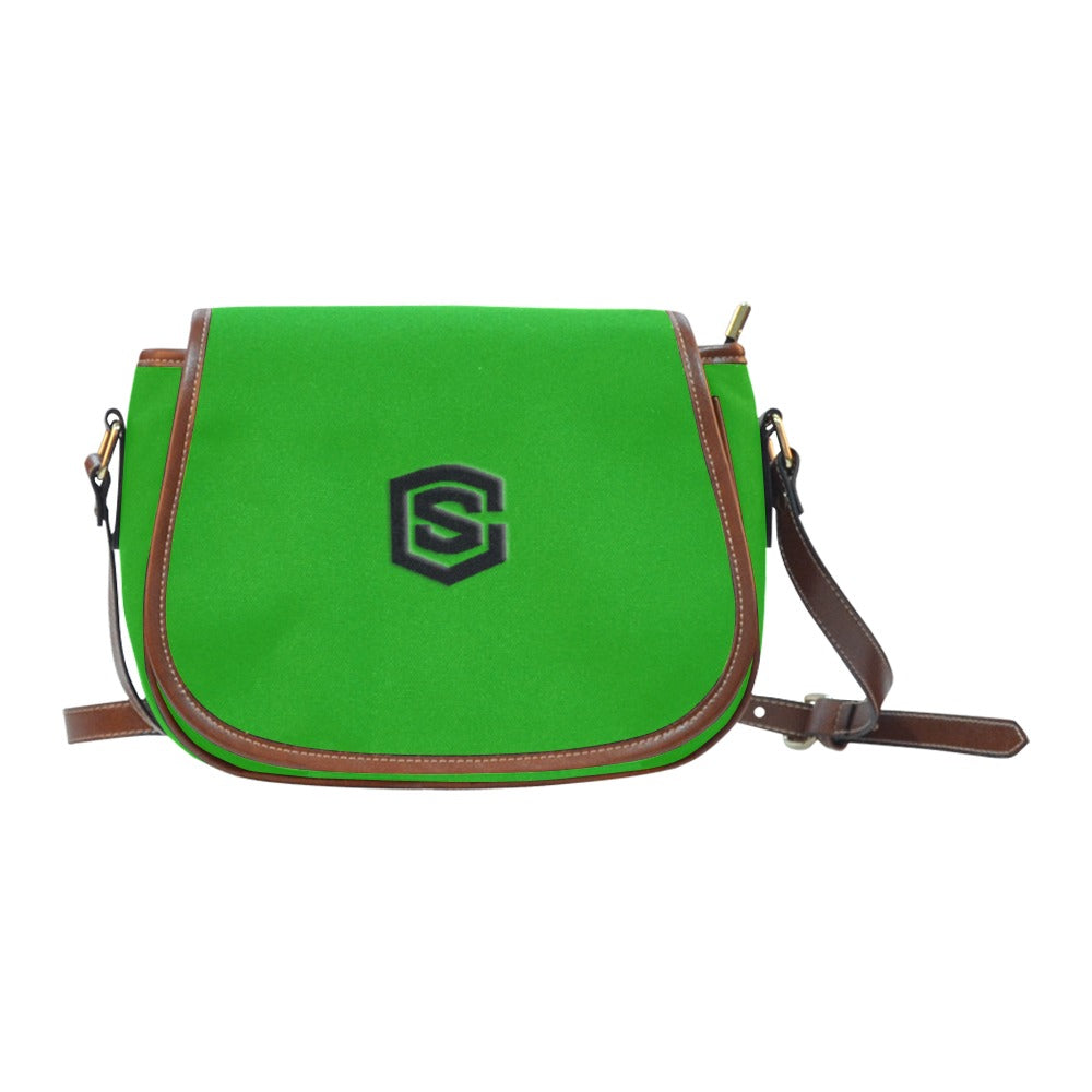 ORANGE Saddle Bag WITH BLACK LOGO Saddle Bag (Model 1649) (Small)