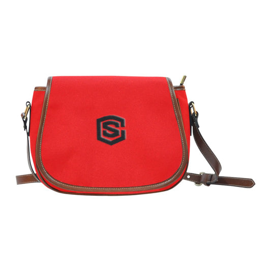 RED Saddle Bag WITH BLACK LOGO Saddle Bag (Model 1649) (Small)
