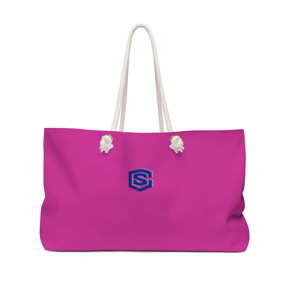 Pink Weekender Bag Red Logo