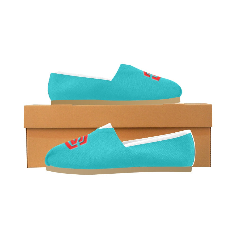 PINK Casual Canvas Women's WITH RED  LOGO Casual Canvas Women's Shoes (Model 004) (Designs are mirrored)