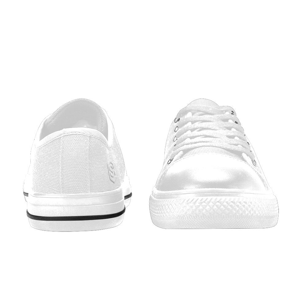 White logo Men's Classic Canvas Shoes (Model 018)