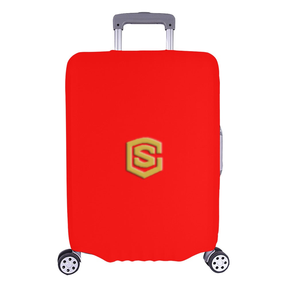 RED LUGGAGE COVER WITH GOLD LOGO Luggage Cover (Large Size) (26"-28")